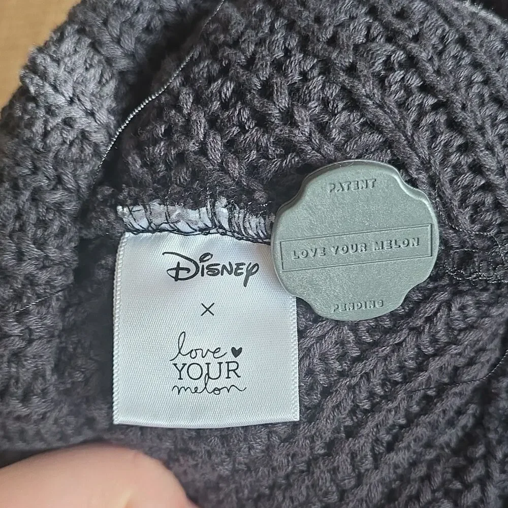 Love Your Melon Disney Mickey Mouse Black Cuffed Knit Hat with Double Pom-Poms